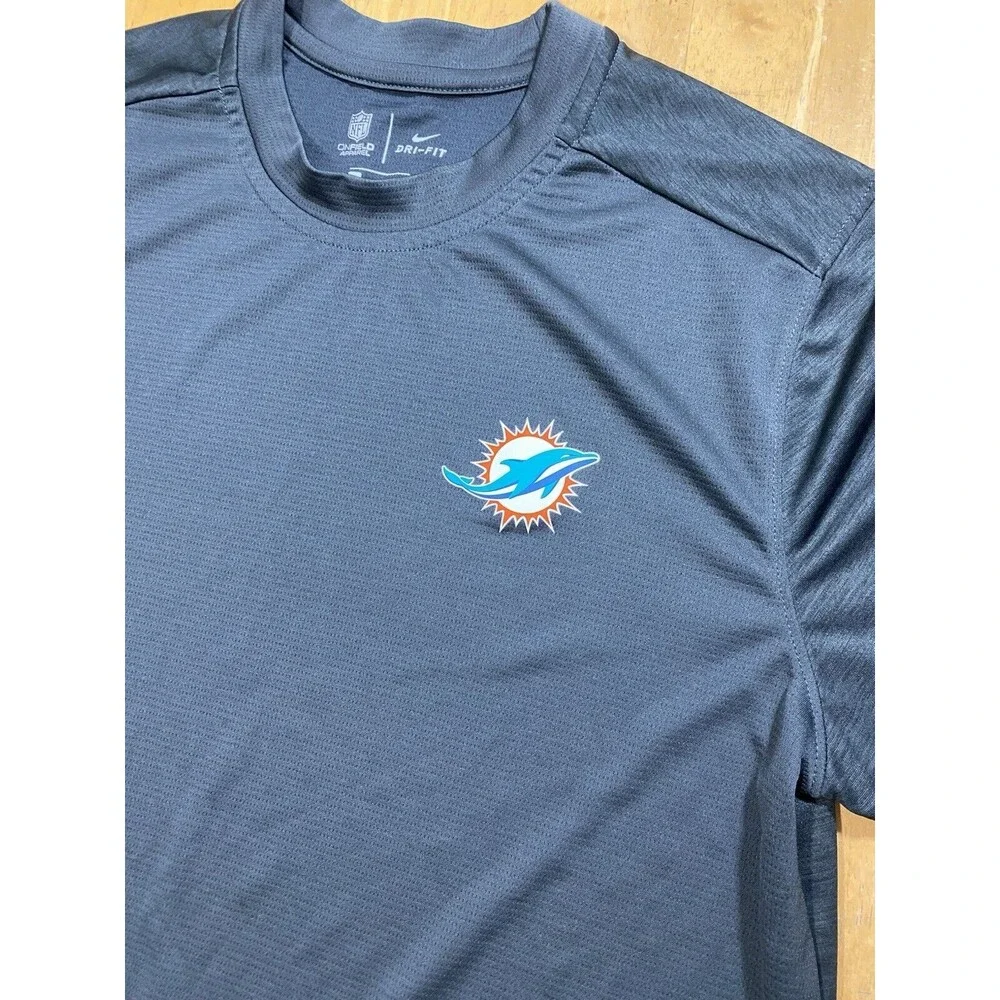 Miami Dolphins Shirt Mens Medium Dri-Fit Grey NFL On-Field Nike 20pit2pit - Picture 2 of 7